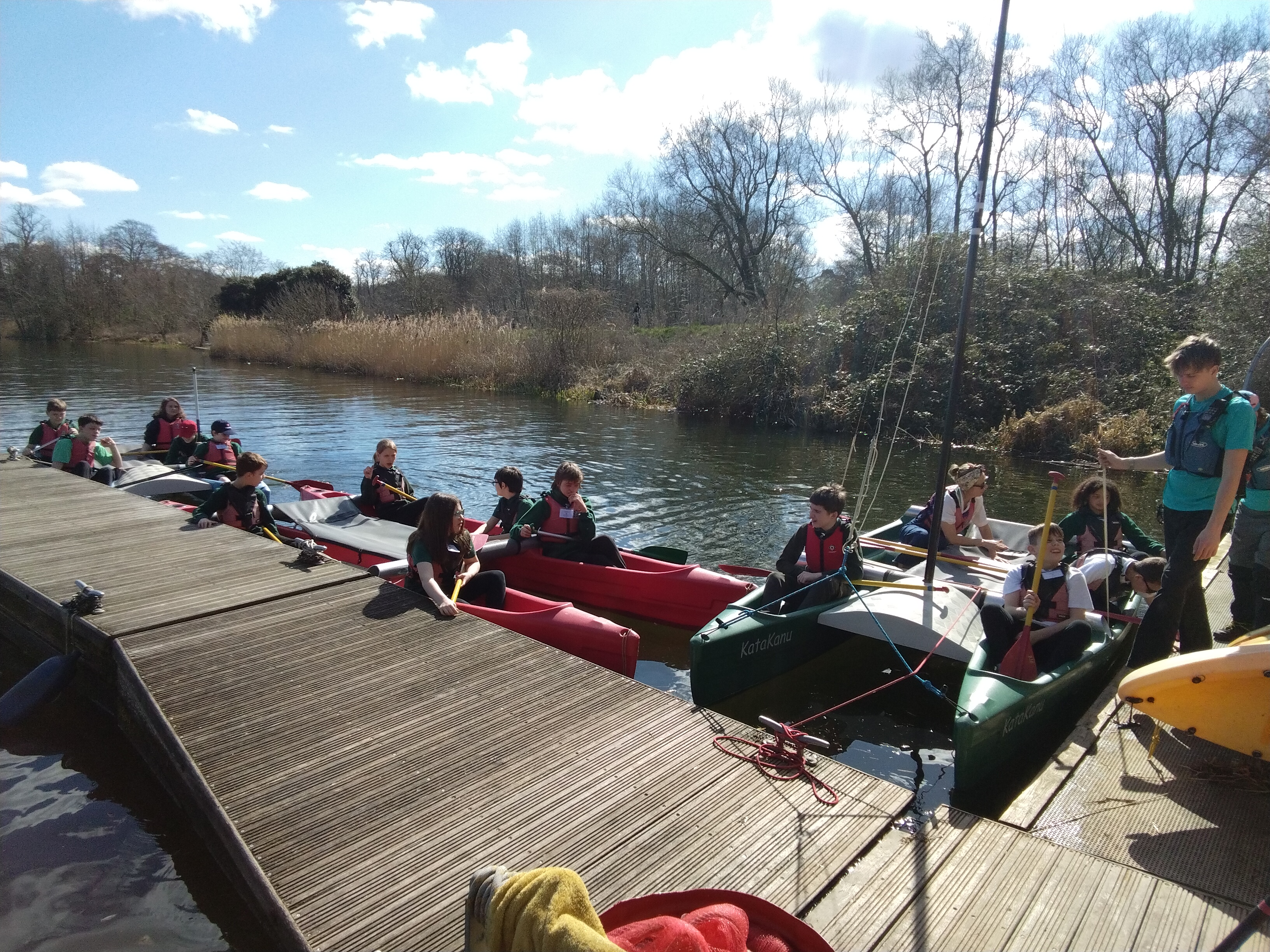 Students kayaking