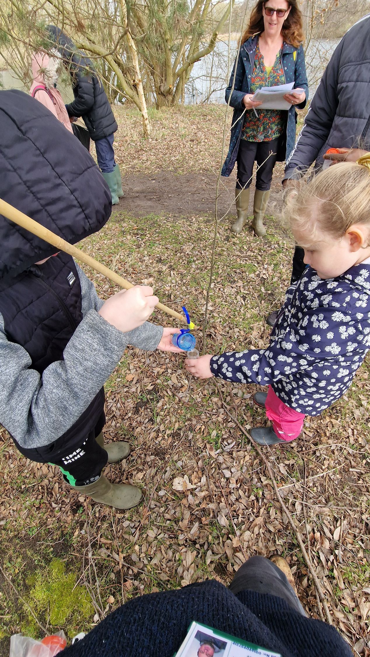 Students doing fresh water testing testing