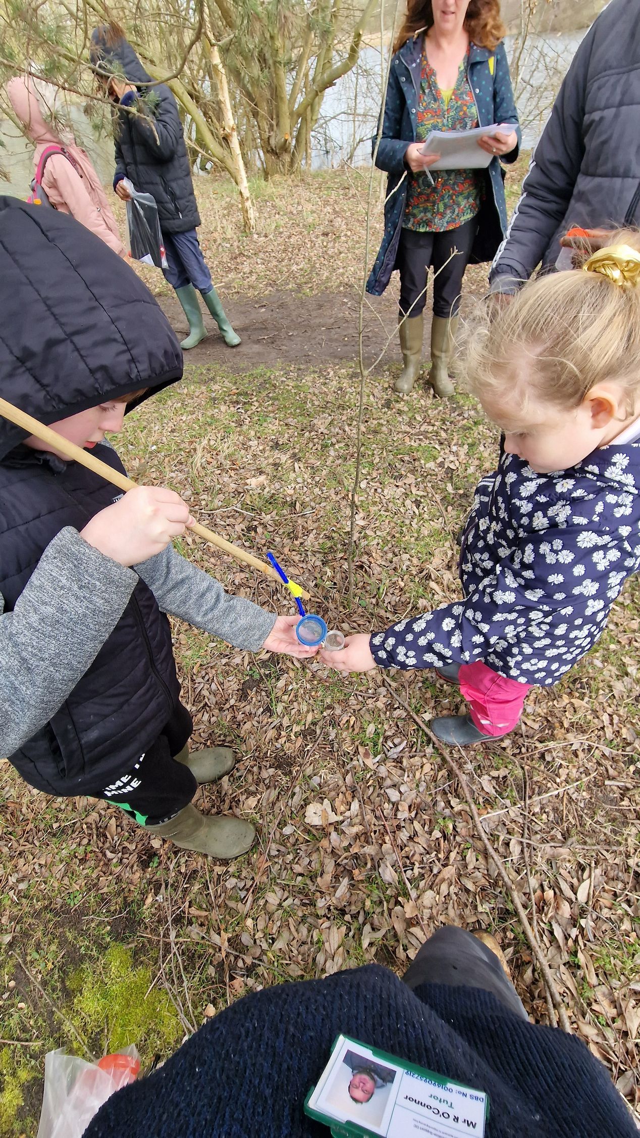 Students doing fresh water testing testing