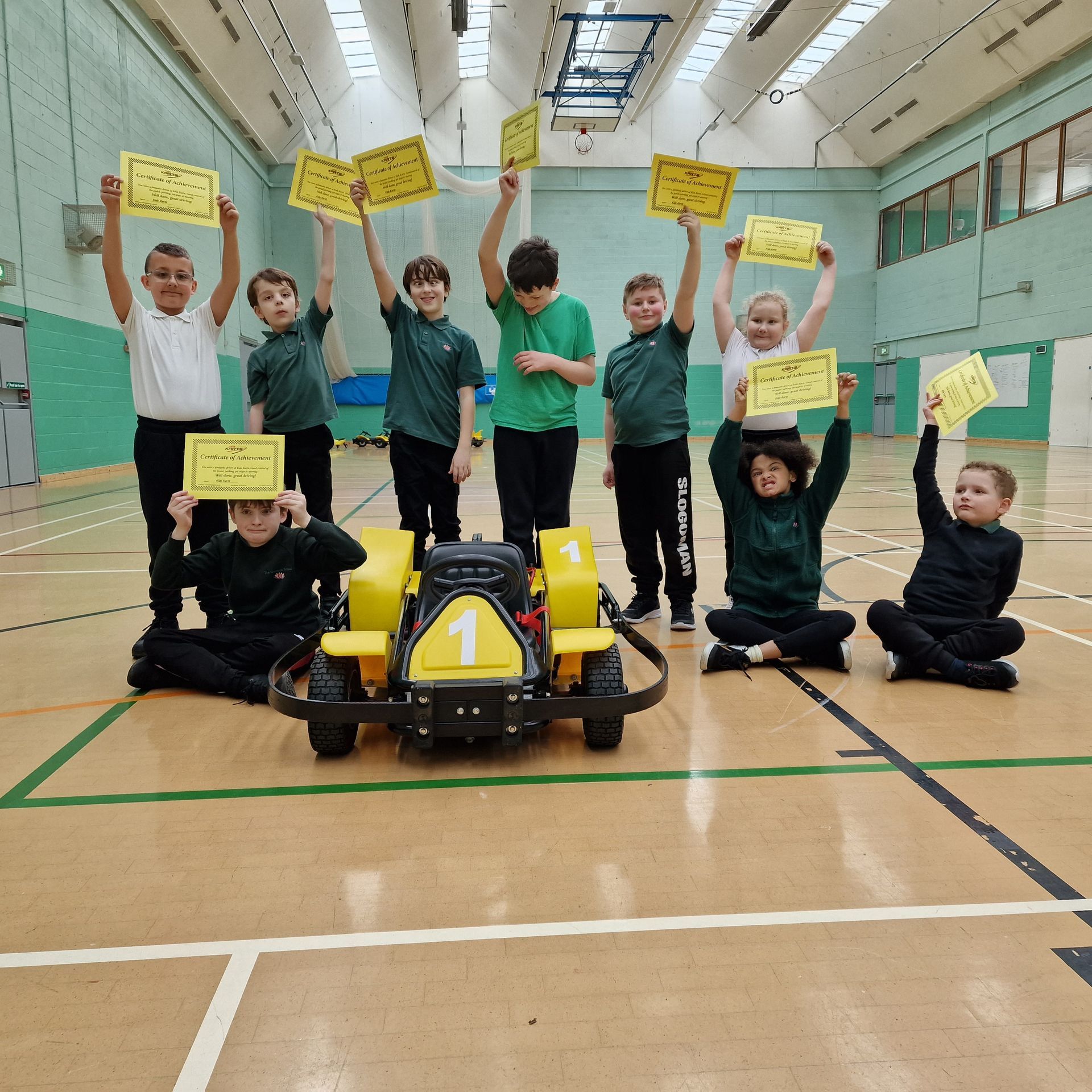Students with go kart certificate